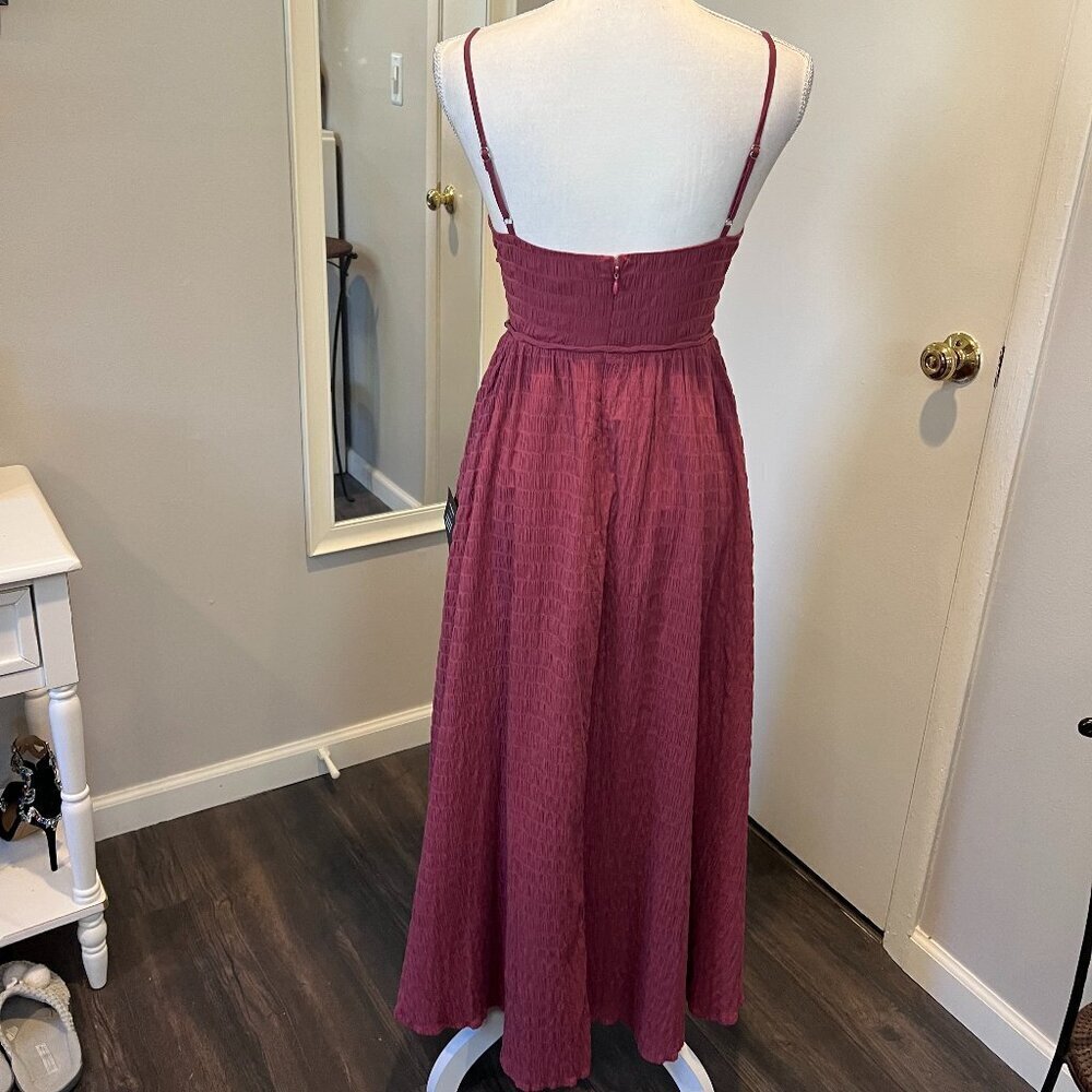 NWT Lulus Cue the Cuteness Mauve  Purple Twist Front Midi Dress, Size XS - Picture 12 of 16